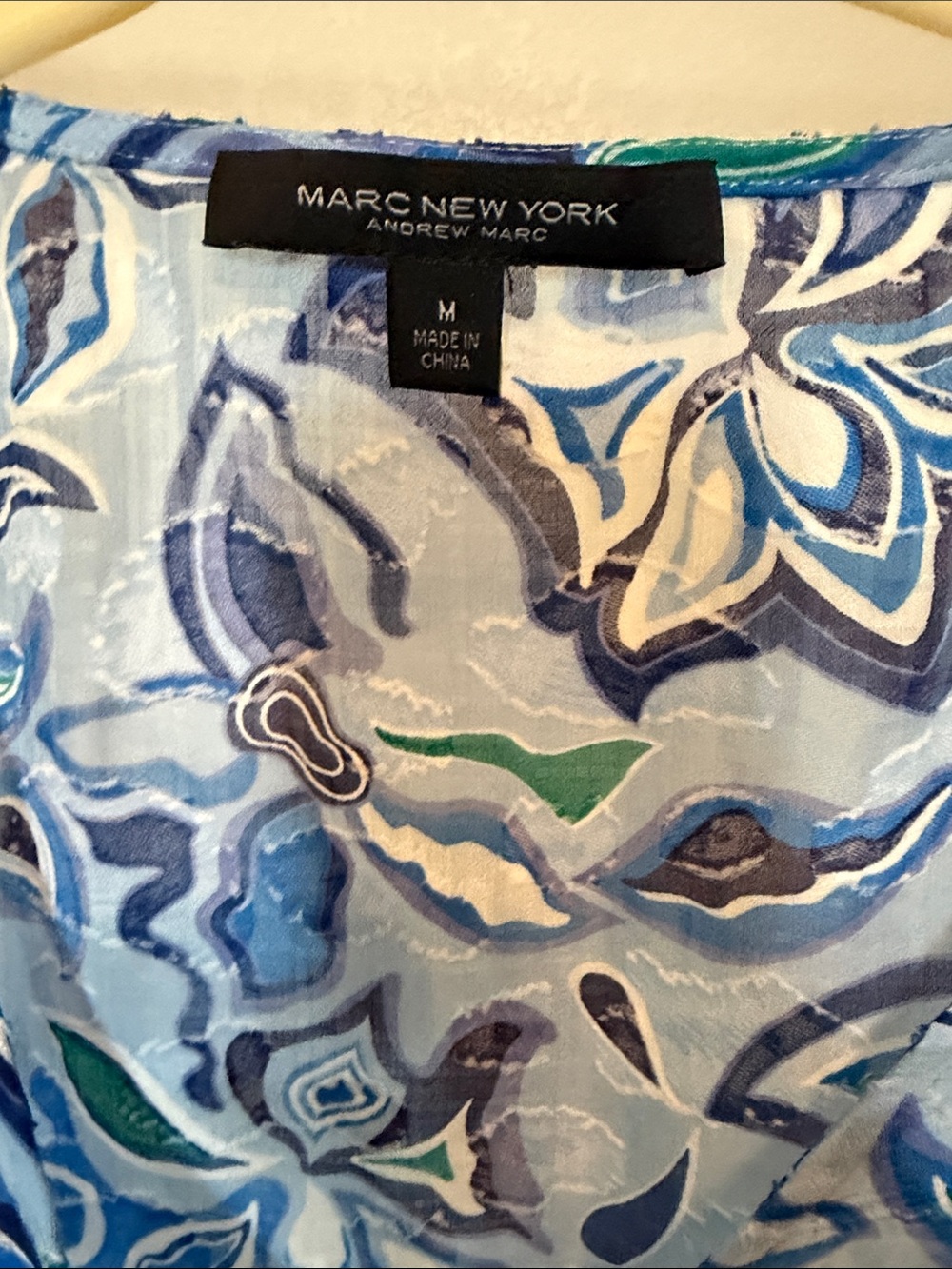 Marc New York Blue & Green Floral Print Blouse